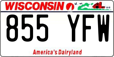 WI license plate 855YFW