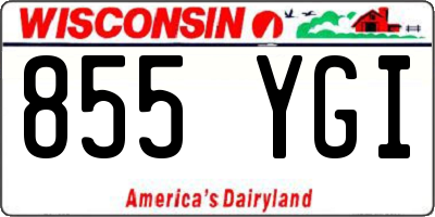 WI license plate 855YGI