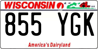 WI license plate 855YGK