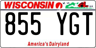 WI license plate 855YGT