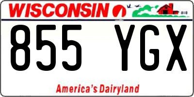 WI license plate 855YGX