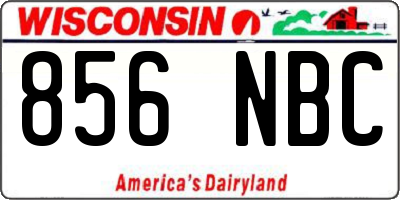 WI license plate 856NBC