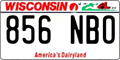 WI license plate 856NBO