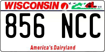 WI license plate 856NCC