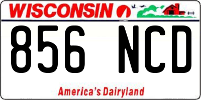 WI license plate 856NCD