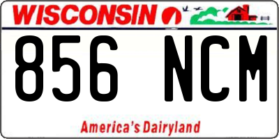 WI license plate 856NCM