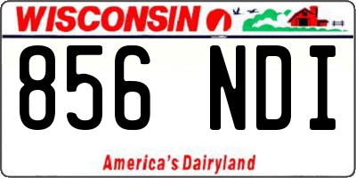 WI license plate 856NDI