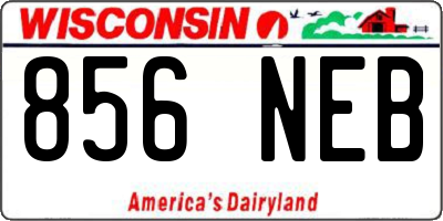 WI license plate 856NEB