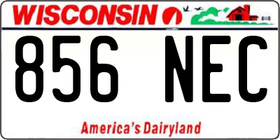 WI license plate 856NEC