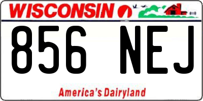 WI license plate 856NEJ