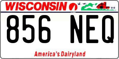 WI license plate 856NEQ