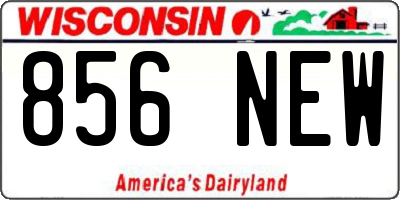 WI license plate 856NEW