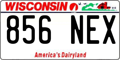 WI license plate 856NEX