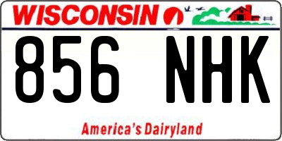 WI license plate 856NHK