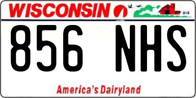 WI license plate 856NHS