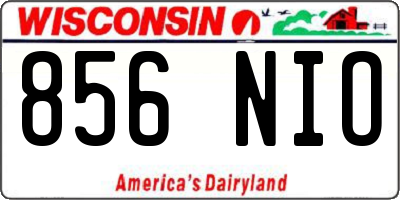 WI license plate 856NIO