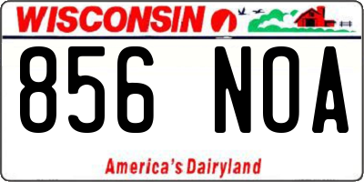 WI license plate 856NOA