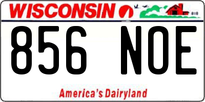 WI license plate 856NOE