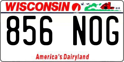 WI license plate 856NOG