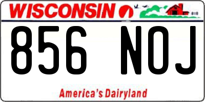 WI license plate 856NOJ