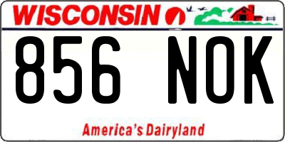 WI license plate 856NOK
