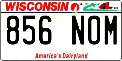 WI license plate 856NOM