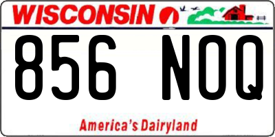 WI license plate 856NOQ