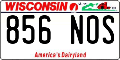WI license plate 856NOS