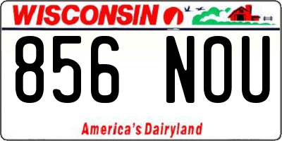 WI license plate 856NOU