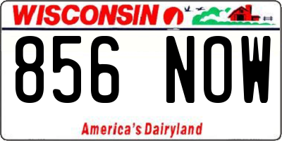 WI license plate 856NOW