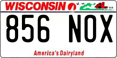 WI license plate 856NOX