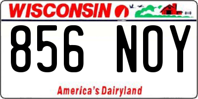 WI license plate 856NOY