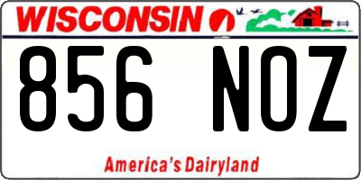 WI license plate 856NOZ