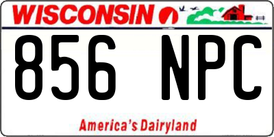 WI license plate 856NPC