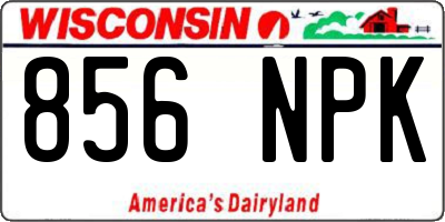 WI license plate 856NPK