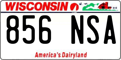 WI license plate 856NSA