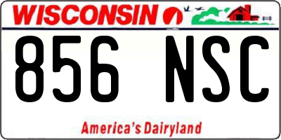 WI license plate 856NSC