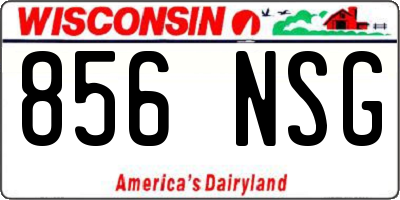 WI license plate 856NSG