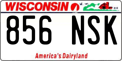 WI license plate 856NSK