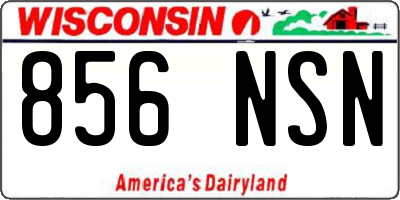 WI license plate 856NSN