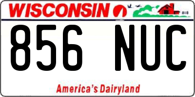 WI license plate 856NUC