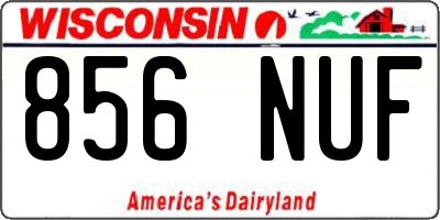 WI license plate 856NUF