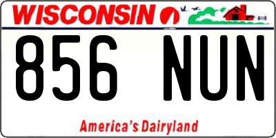 WI license plate 856NUN