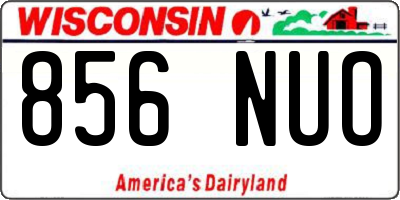 WI license plate 856NUO