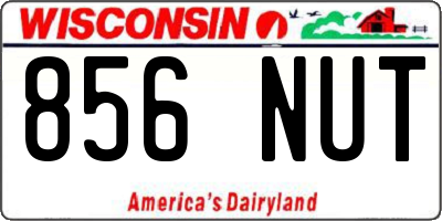 WI license plate 856NUT