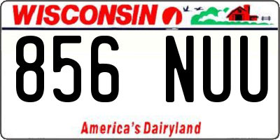 WI license plate 856NUU