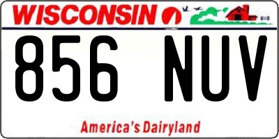 WI license plate 856NUV