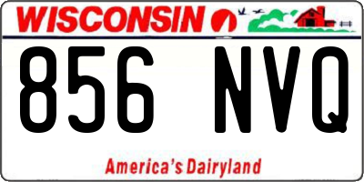 WI license plate 856NVQ