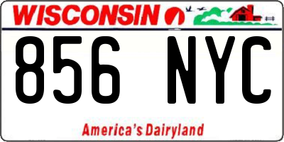 WI license plate 856NYC