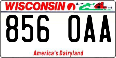 WI license plate 856OAA